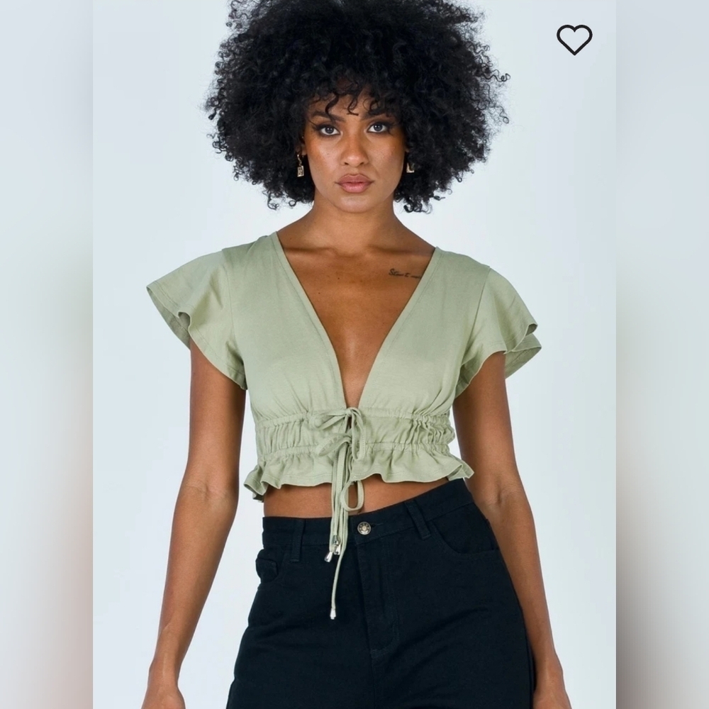 Jamison Reid Crop Top in Khaki Size 0